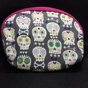 Sugar skull mini makeup bag